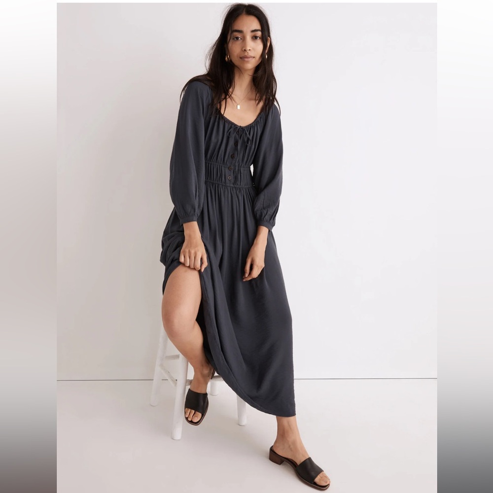 NWT Madewell Twill Sophia Midi Dress